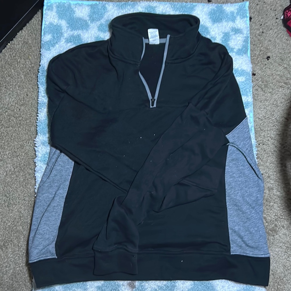 Black and grey turtle neck jacket